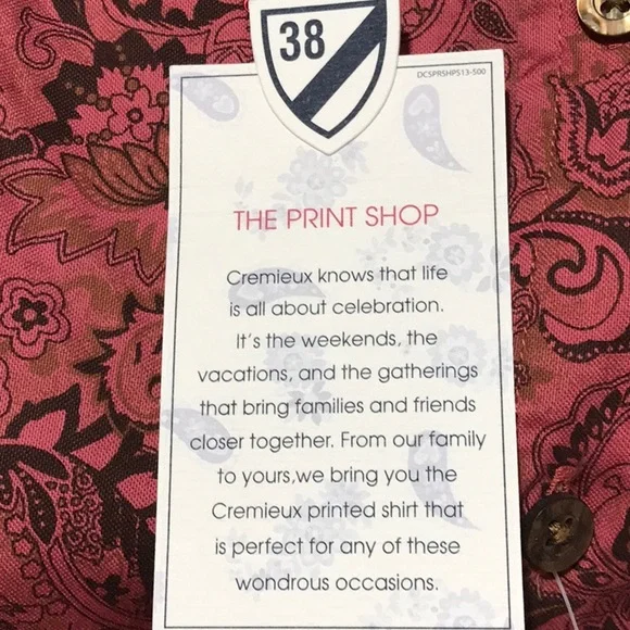 NWT Cremieux button shirt short sleeve Print Shop 100% cotton - Picture 10 of 10